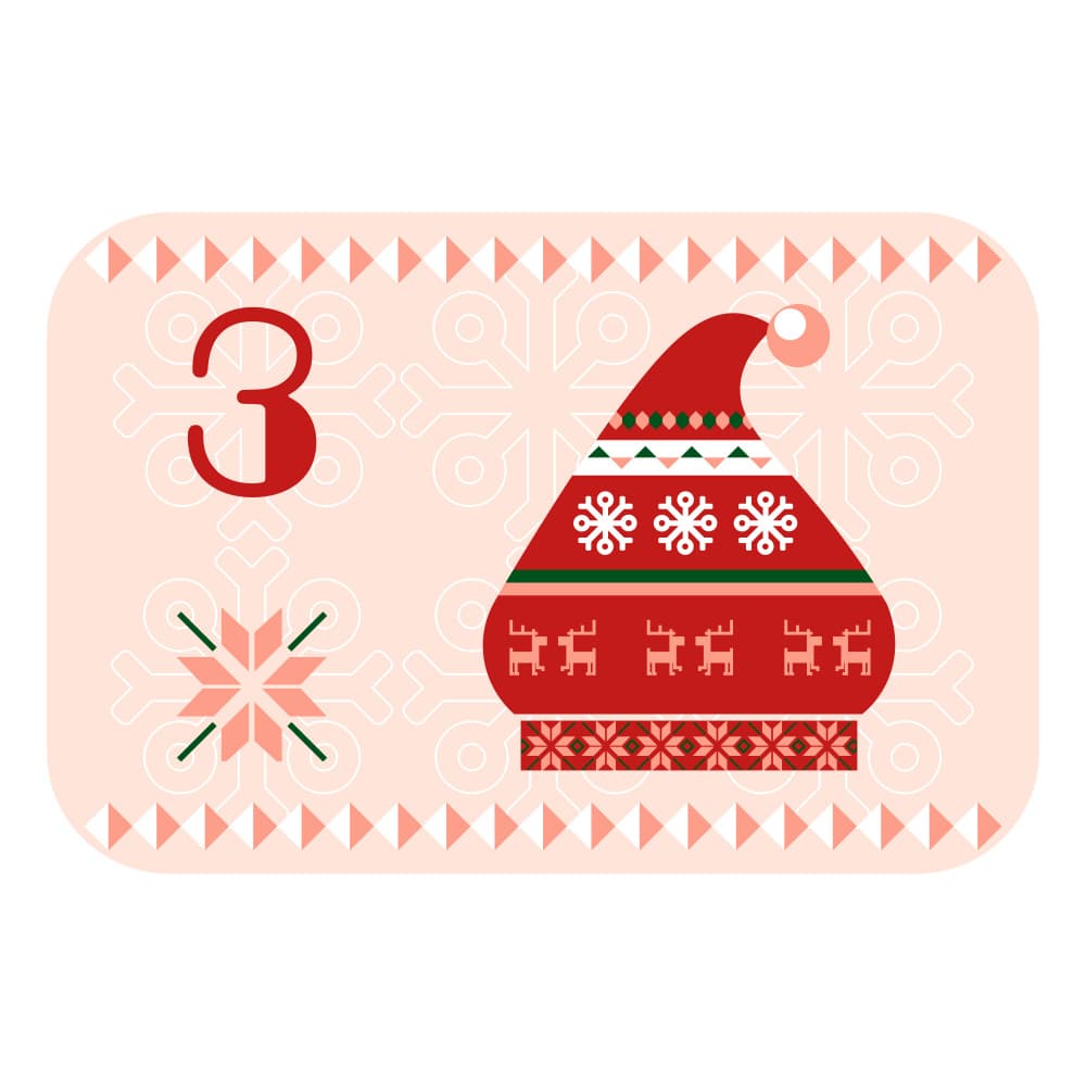 Festive Nordic Number Three by Marika Barsrsind β canvas wall art