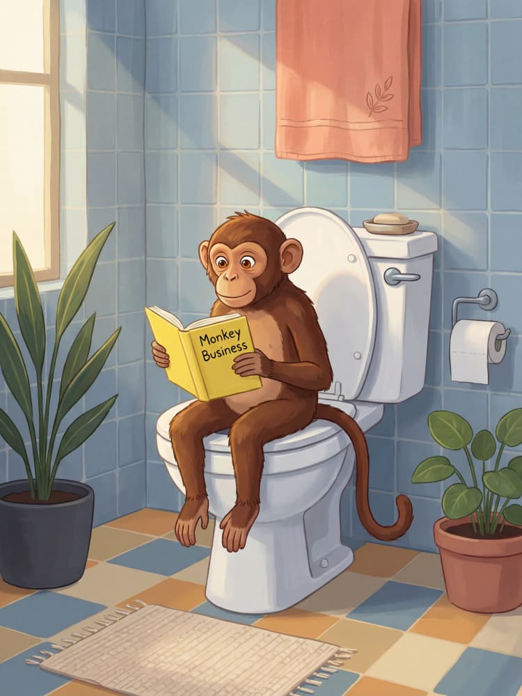 Reading Monkey Business by Andreas Magnusson — canvas wall art