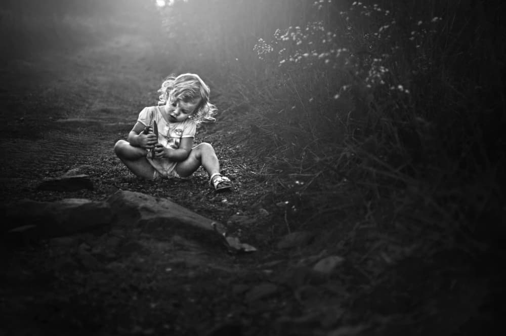 Dreamy Child on Path by Kapuschinsky — canvas wall art