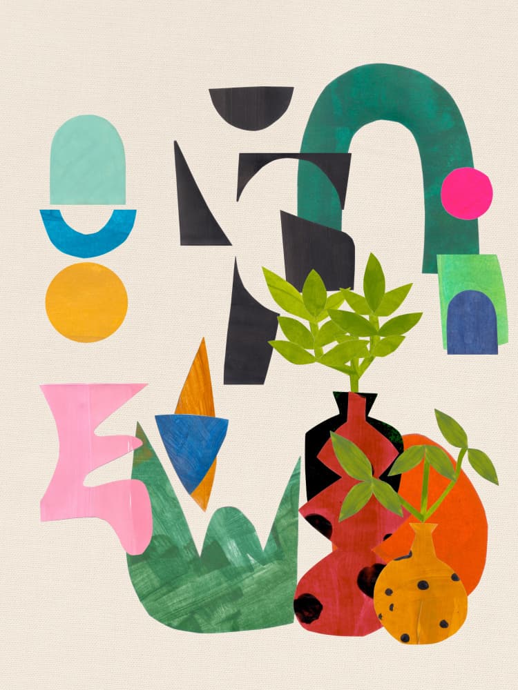 Playful Abstract Still Life by Ejaaz Haniff — canvas wall art