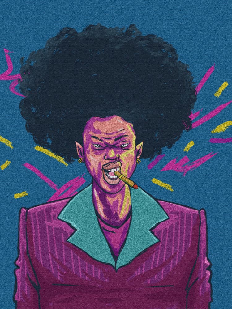Intense Afro Smoker by Joshua msonthe — canvas wall art