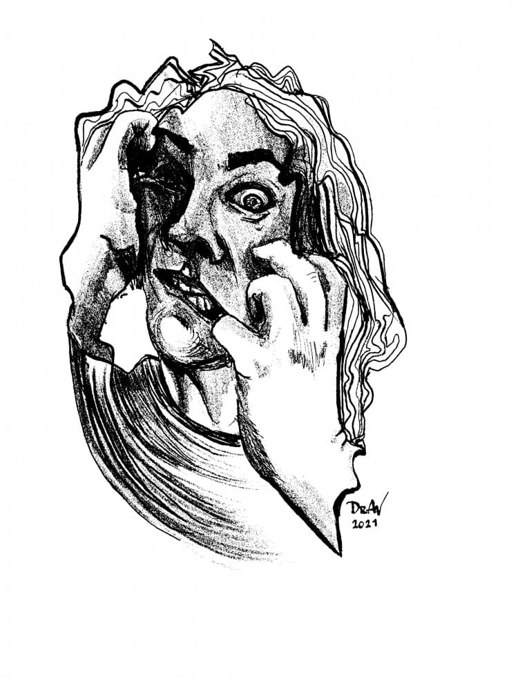 Intense Mental Struggle by . DrAW . — canvas wall art
