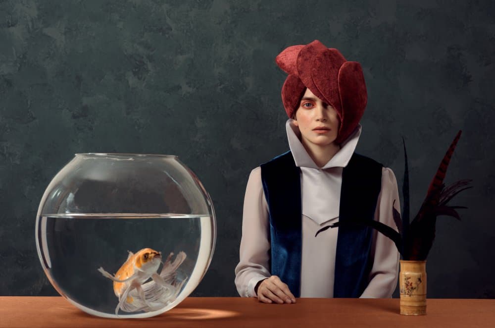 Elegant Goldfish Portrait by Peyman Naderi — canvas wall art
