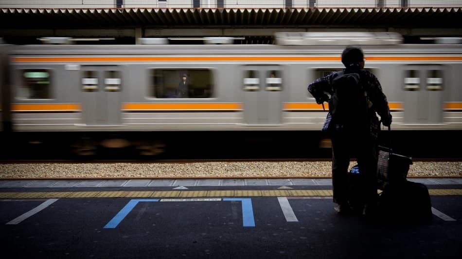 Moving Train Silhouette by Kouji Tomihisa — canvas wall art