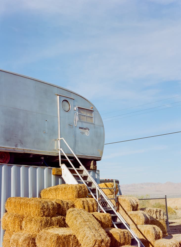 Vintage Trailer Hay Bales by Bethany Young — canvas wall art