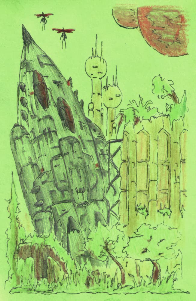 Alien Jungle Discovery by Kulik — canvas wall art