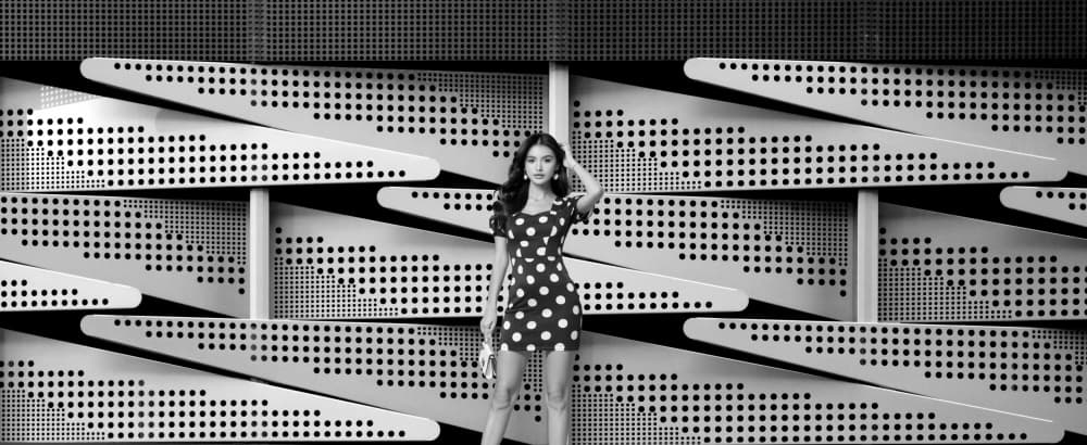 Chic Polka Dot Woman by Ivan Huang — canvas wall art