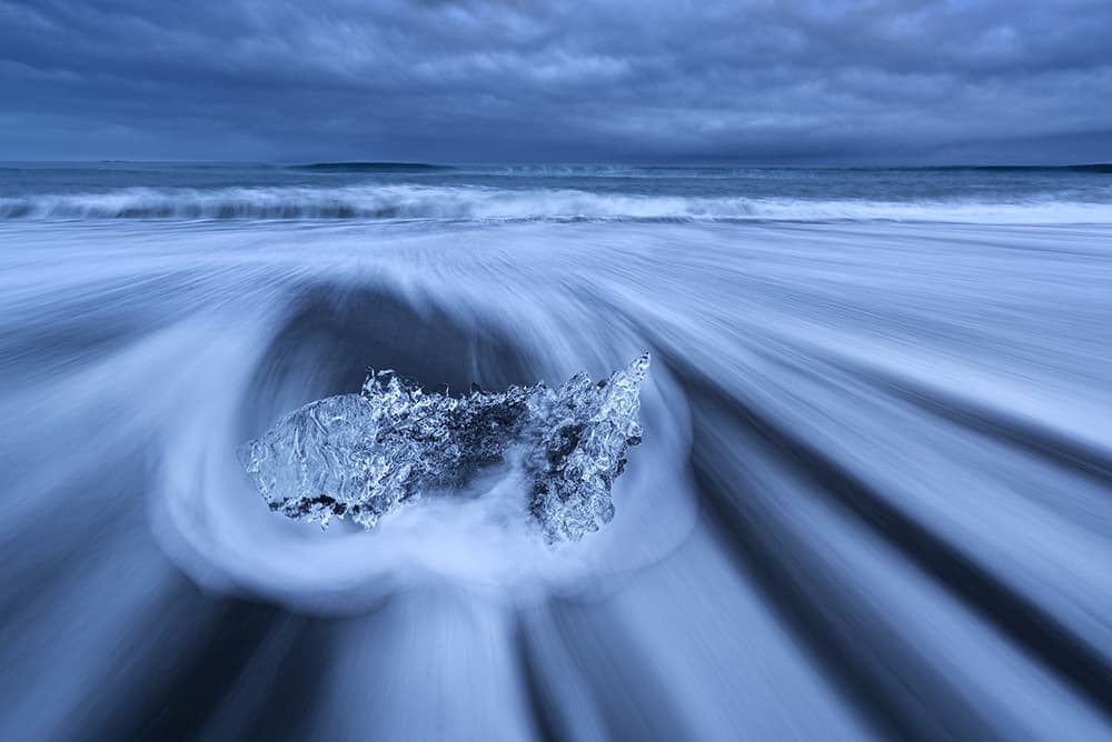 Ice Beach Ocean Flow by Jingshu Zhu — canvas wall art