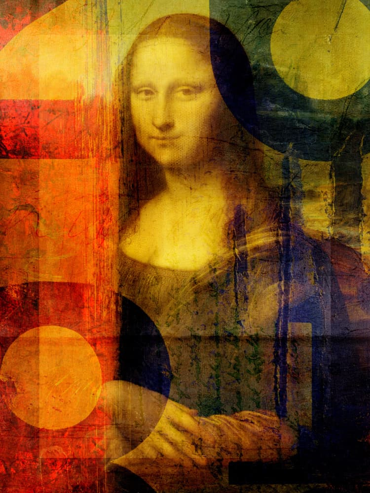 Geometric Mona Lisa Portrait by Marja van den Hurk — canvas wall art