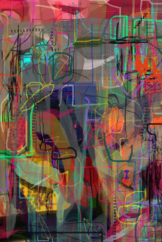 Vibrant Abstract Layers by Pelin Atilla — canvas wall art