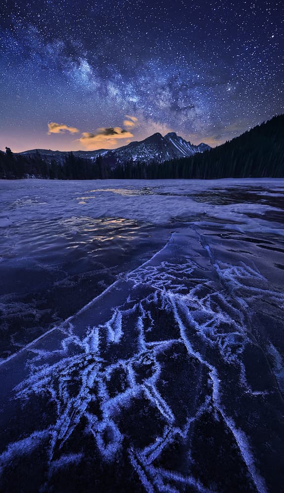 Milky Way Frozen Lake by Mei Xu — canvas wall art
