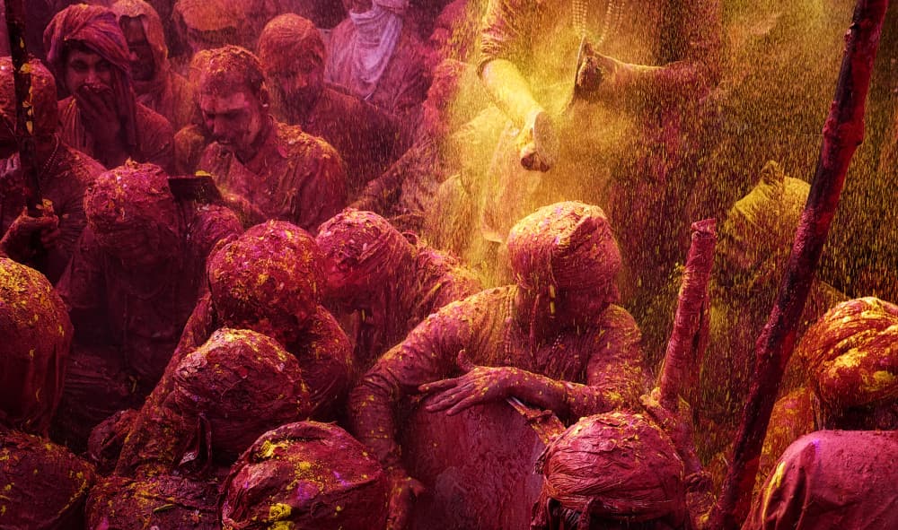 Vibrant Holi Celebration by Jassi Oberai — canvas wall art