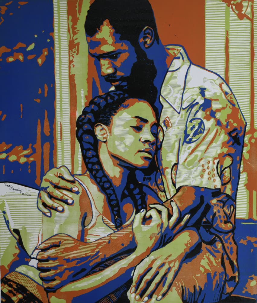 Tender Embrace by Tosin Oyeniyi — canvas wall art