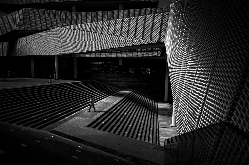Geometric Urban Walk by YUTAKA KURAHASHI — canvas wall art