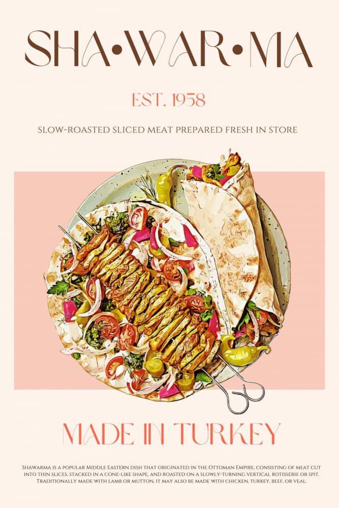 Shawarma Print by Nazma Khokhar — canvas wall art