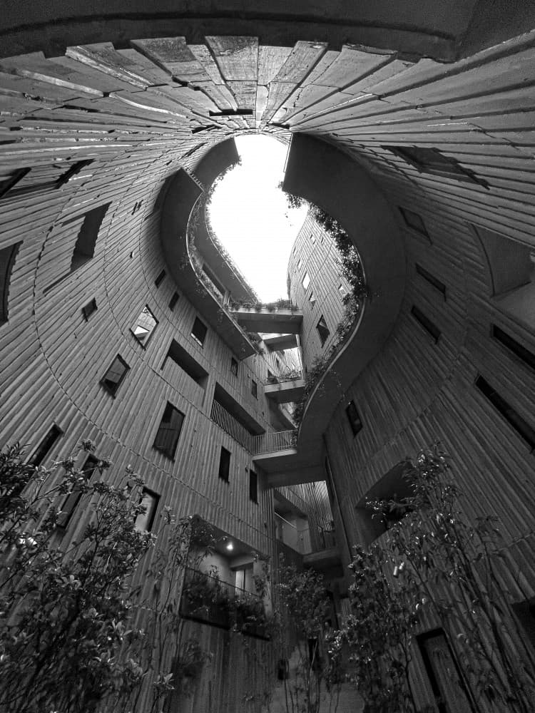 Spiral Concrete Courtyard by KIMIO KOBAYASHI — canvas wall art