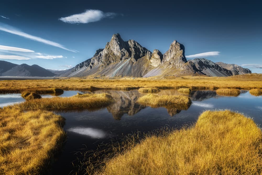 Golden Vestrahorn Reflection by Yuan Cui — canvas wall art