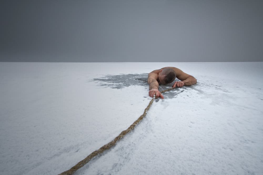 Icy Water Struggle by Leszek Paradowski — canvas wall art