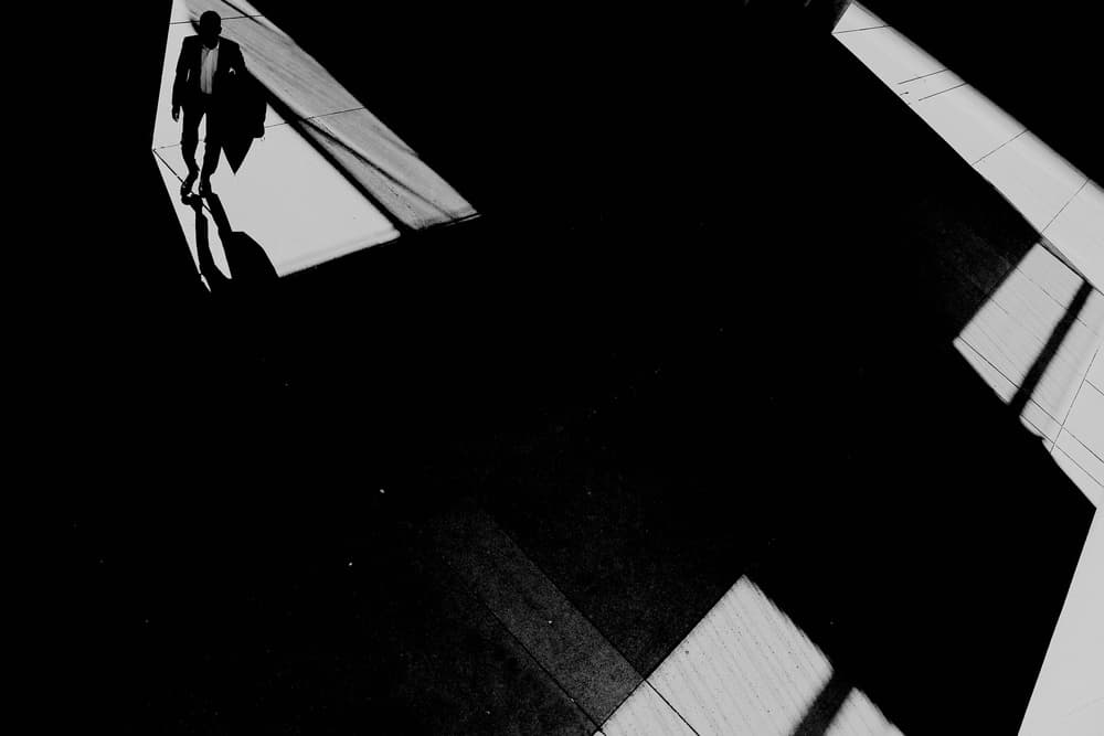 Geometric Shadow Walk by Jian Wang — canvas wall art