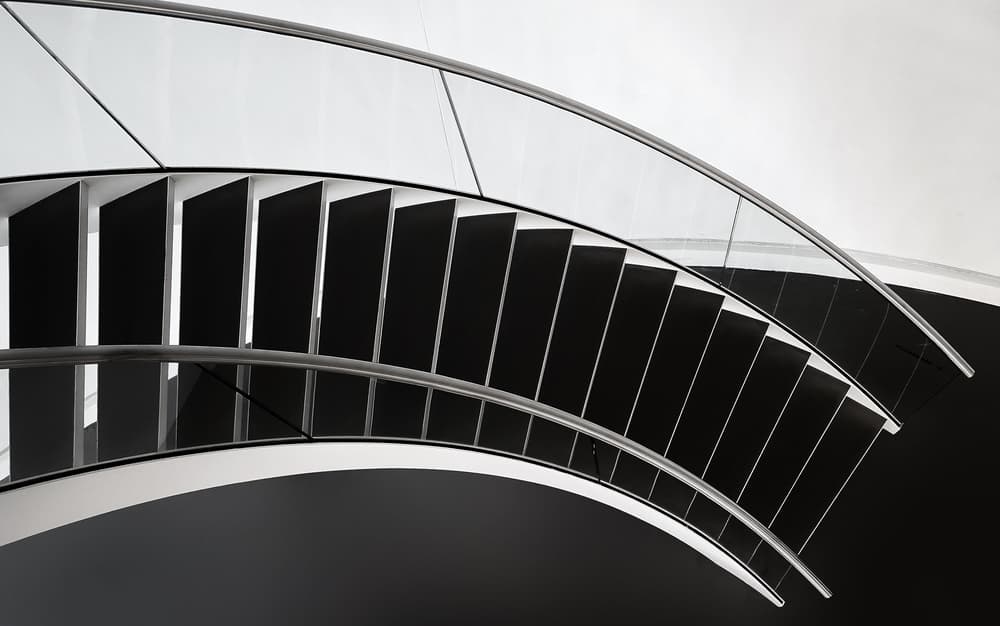 Elegant Curved Staircase by Henk van Maastricht — canvas wall art