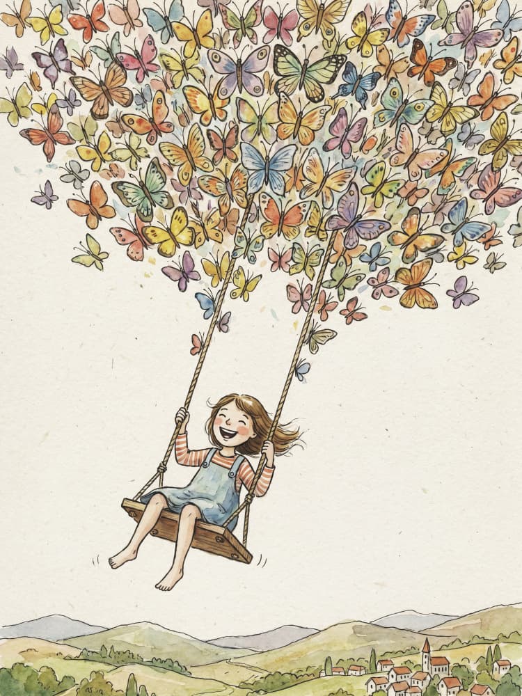 Joyful Butterfly Swing by Andreas Magnusson — canvas wall art