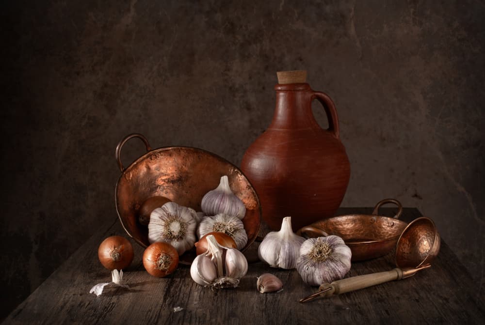 Rustic Garlic Still Life by Margareth Perfoncio — canvas wall art