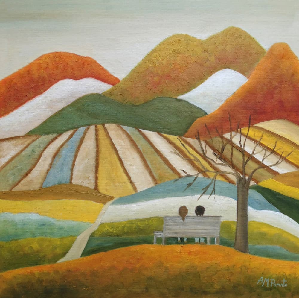 Autumn Fields Couple by Angeles M. Pomata — canvas wall art