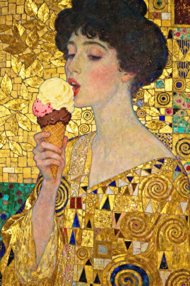 Golden Ice Cream Portrait by Neetesh Kumar — canvas wall art