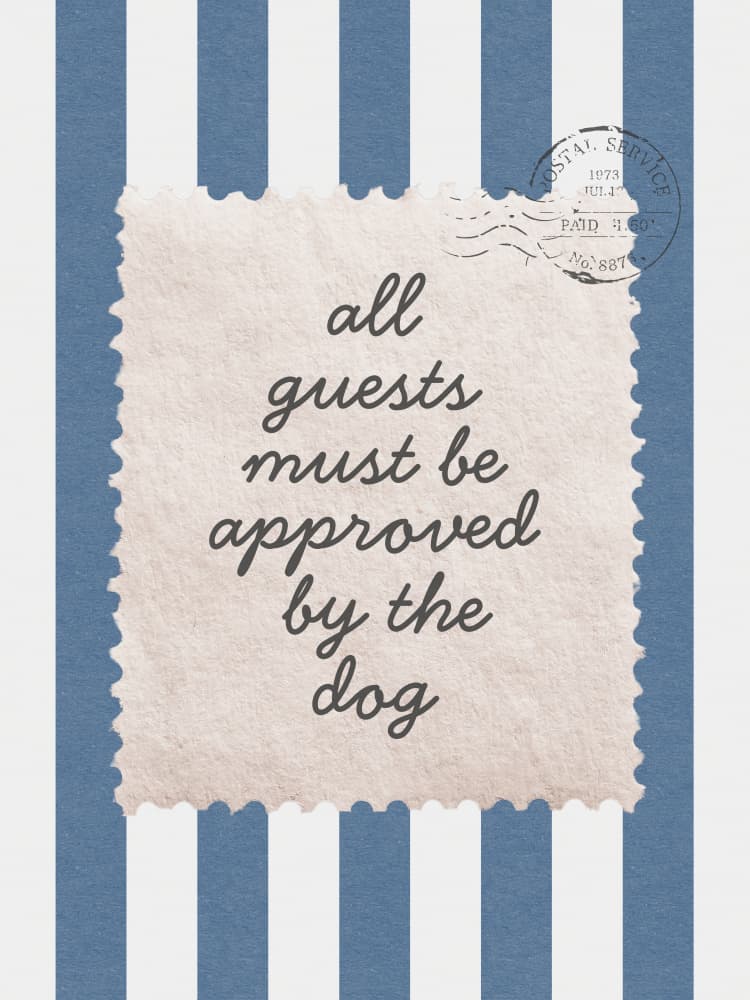 Funny Dog Guest Quote by Jolly and Dash — canvas wall art