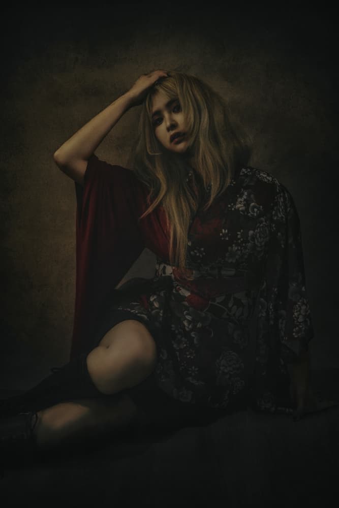 Pensive Woman Portrait by KOIKI — canvas wall art
