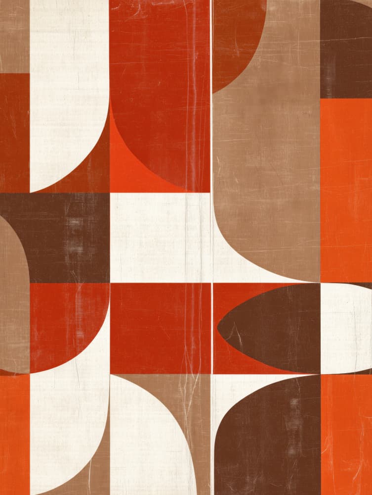 Mid-Century Geometric Curves by Imaginative — canvas wall art