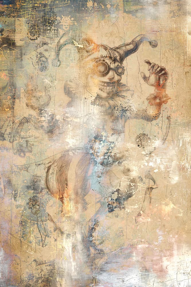 Mysterious Steampunk Jester by Rafal Kulik — canvas wall art