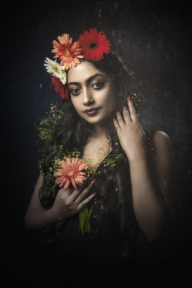 Ethereal Floral Portrait by PARTHA BHATTACHARYYA — canvas wall art