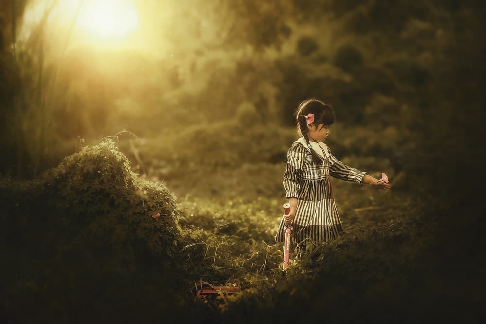 Golden Forest Child by Despird Zhang — canvas wall art