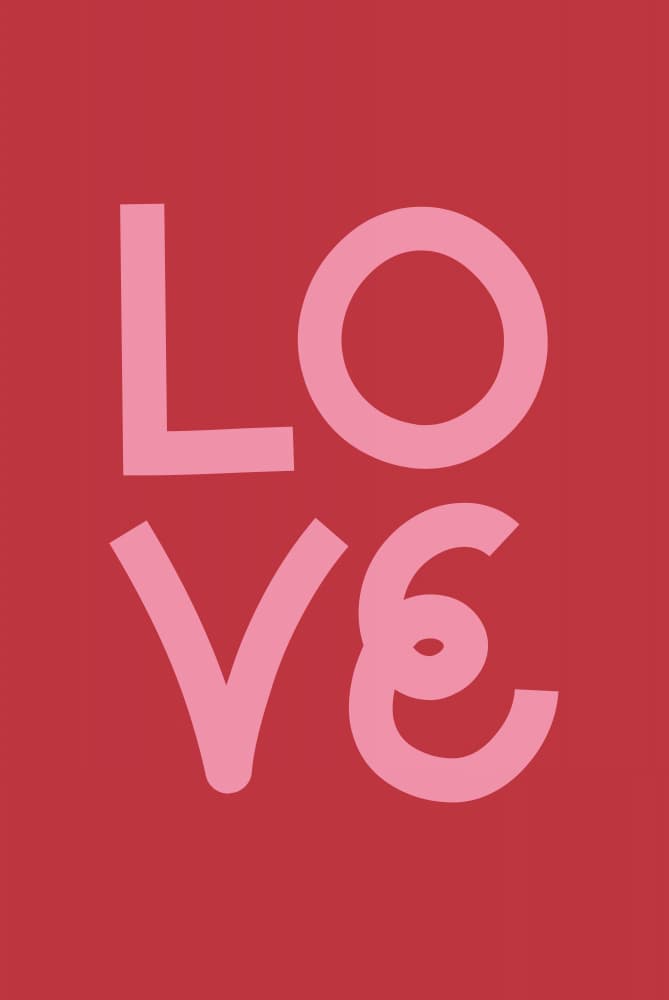 Bold Love Word by Oju Design — canvas wall art