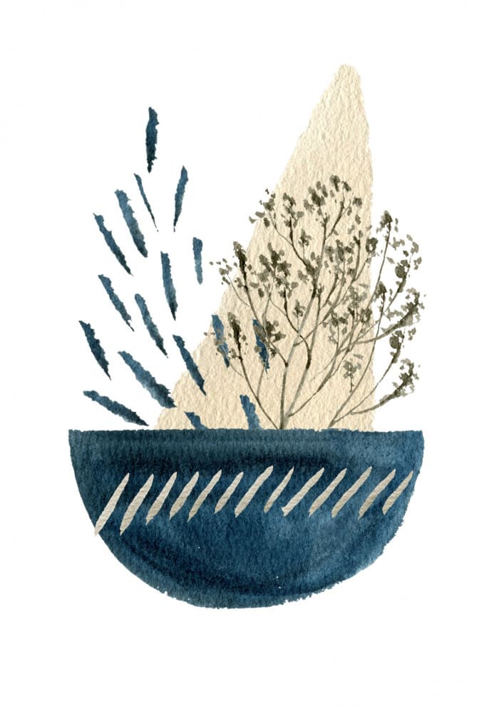 Abstract Botanical Shapes by Sally Ann Moss — canvas wall art