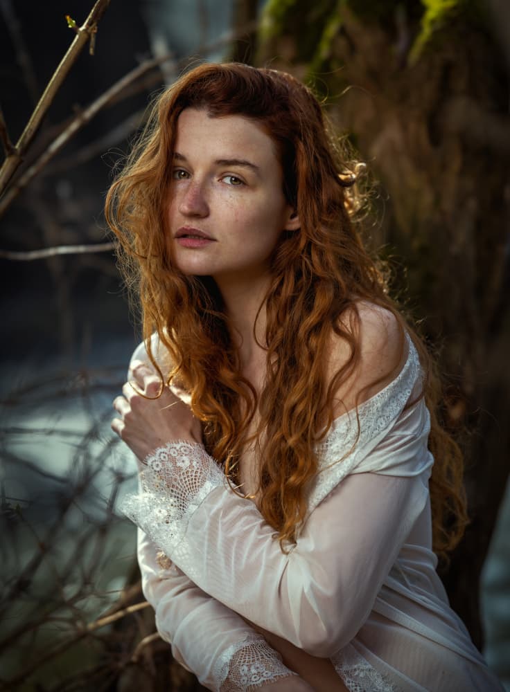 Ethereal Redhead Portrait by Franky De Meyer — canvas wall art