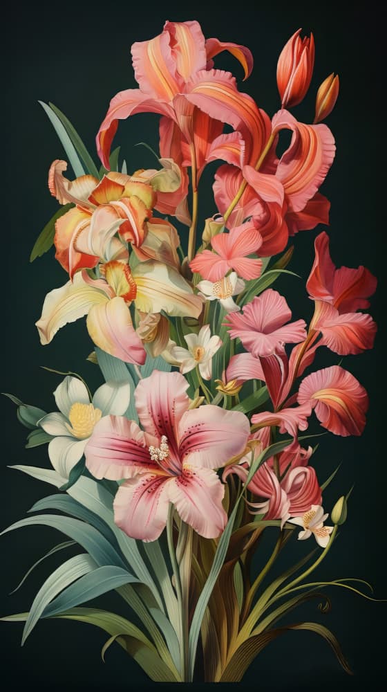 Elegant Floral Bouquet by Bilge Paksoylu — canvas wall art