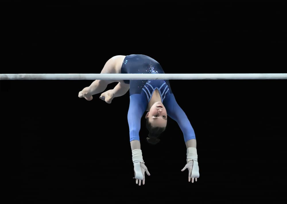 Gymnast on Uneven Bars by Vicki Lai — canvas wall art