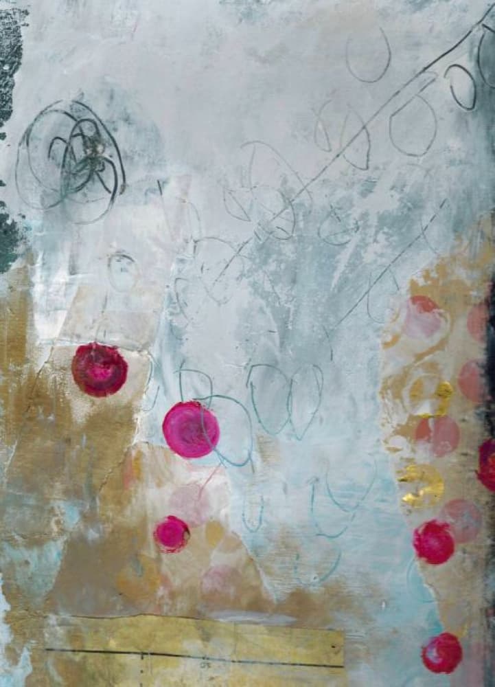 Vibrant Abstract Gold Pink by Deb Chaney — canvas wall art