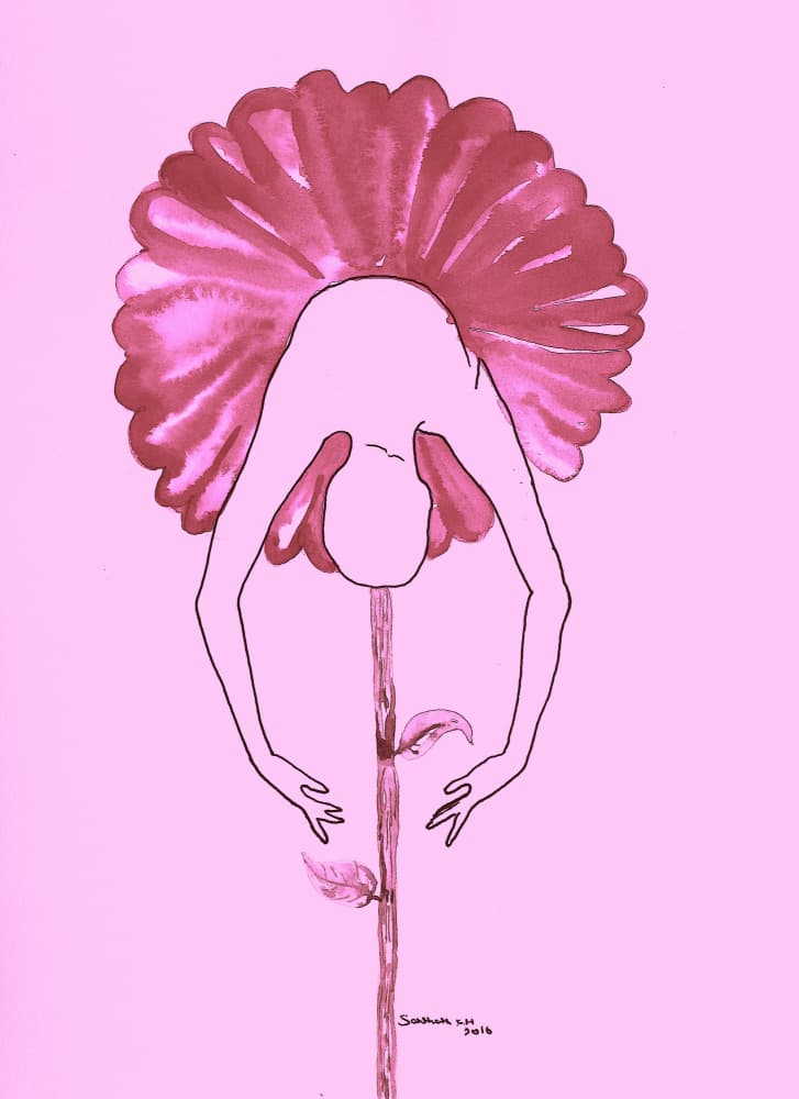 Pink Ballerina Flower by Santhosh ch — canvas wall art