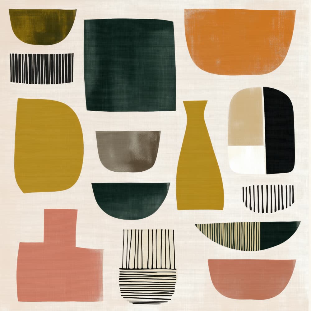 Mid-Century Modern Shapes by Imaginative — canvas wall art