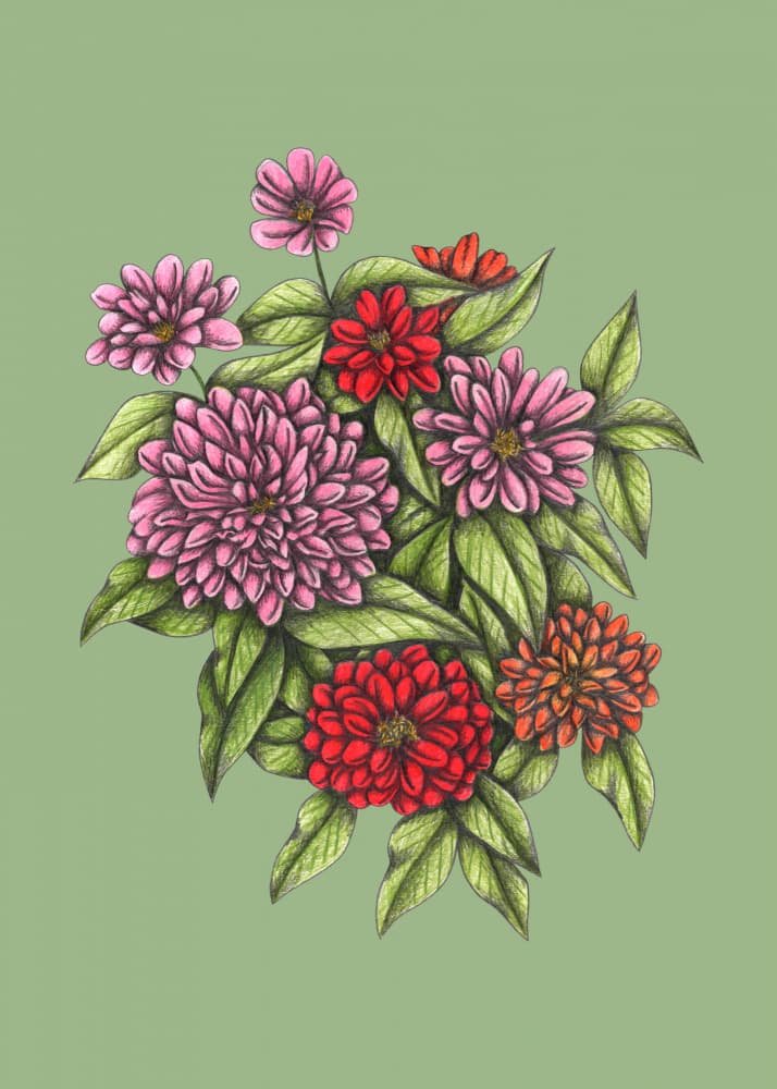 Colorful Floral Bouquet by Cecilia Battaini — canvas wall art