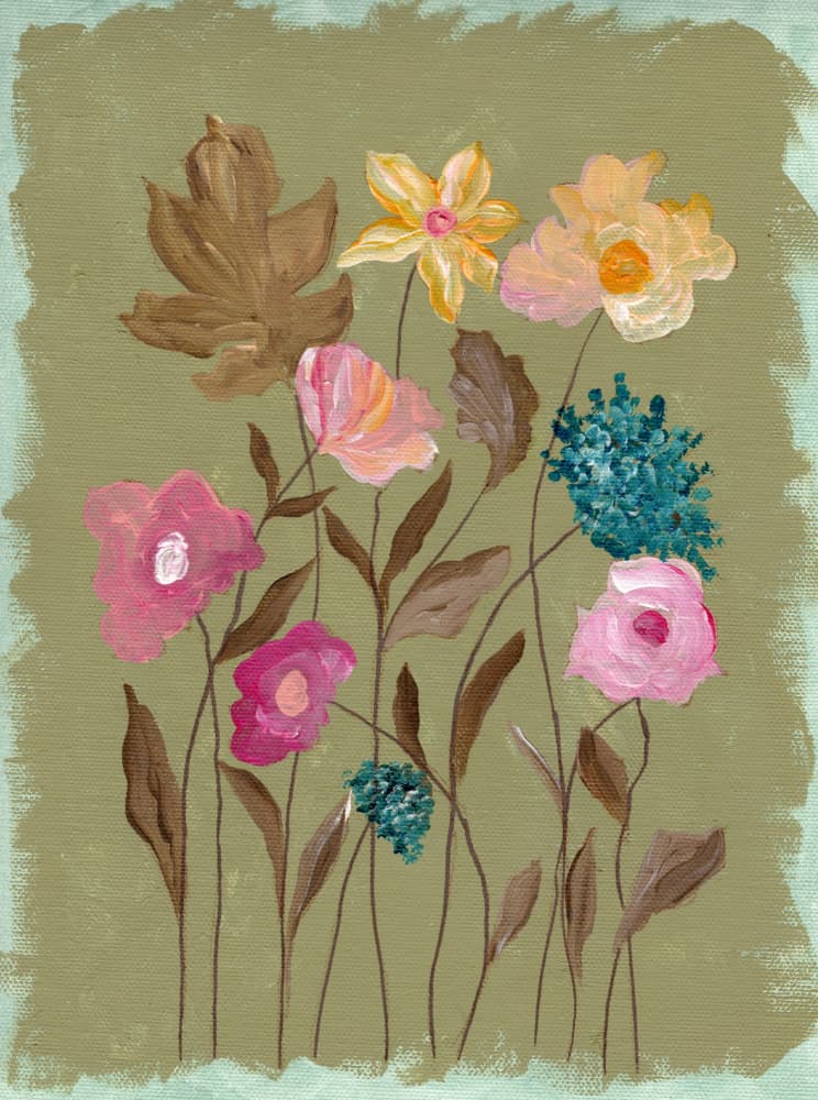 Painterly Garden Blooms by Nikita Jariwala — canvas wall art