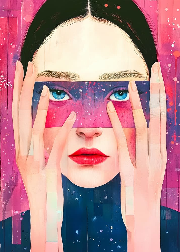Woman with Starry Eyes by Justyna Jaszke — canvas wall art