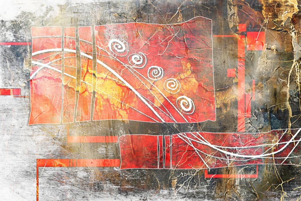 Abstract Red Energy by Rafal Kulik — canvas wall art