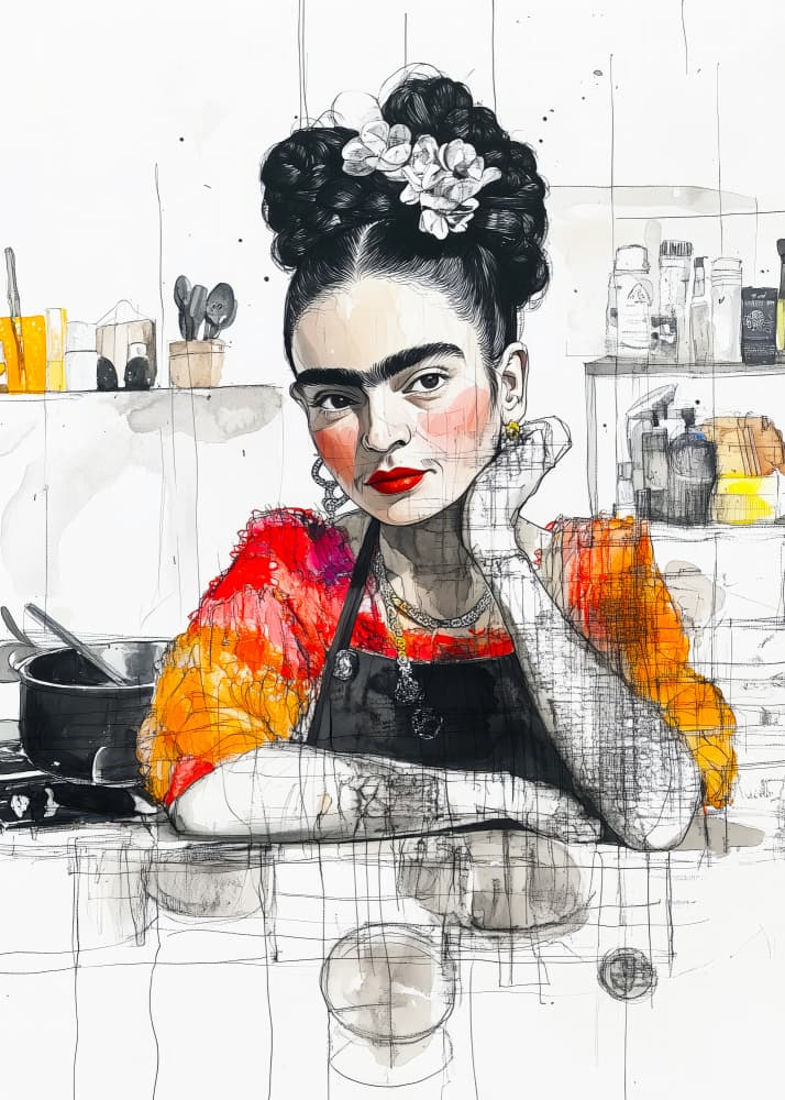 Vibrant Kitchen Portrait by Justyna Jaszke — canvas wall art