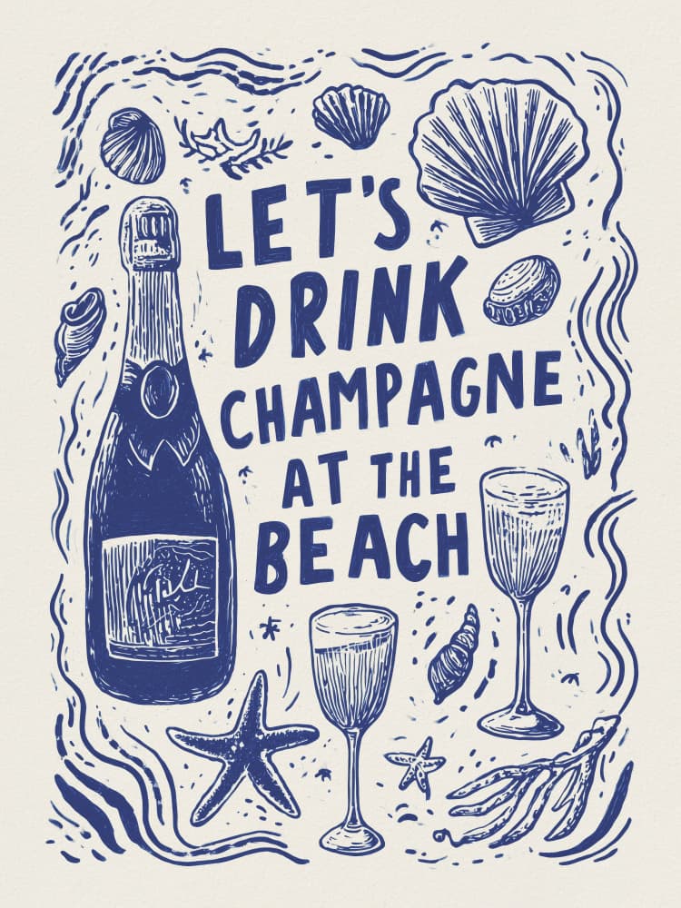 Champagne Beach Toast by Andreas Magnusson — canvas wall art