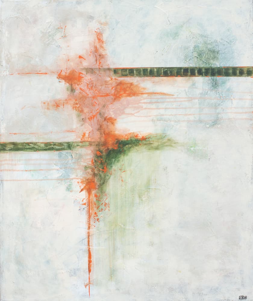 Abstract Orange Green by Lillian Christiansson — canvas wall art