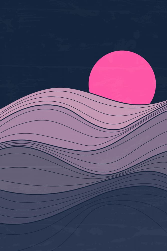 Pink Sun Over Waves by jay stanley — canvas wall art